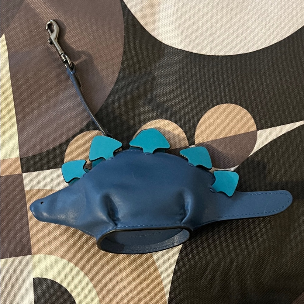 Coach Steggy Blue Dinosaur Mini Bag Charm and Coin Purse